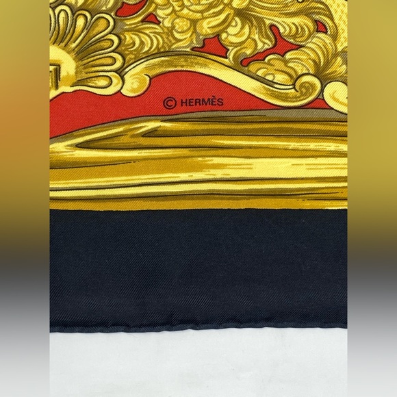 Hermes Vintage Silk Scarf Etriers Carre 90 By F.de La Perriere - Picture 4 of 16